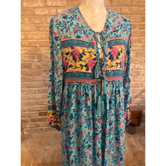 💕 Adorable Boho maxi dress by R.Vivimos! Sz L - Picture 4 of 7